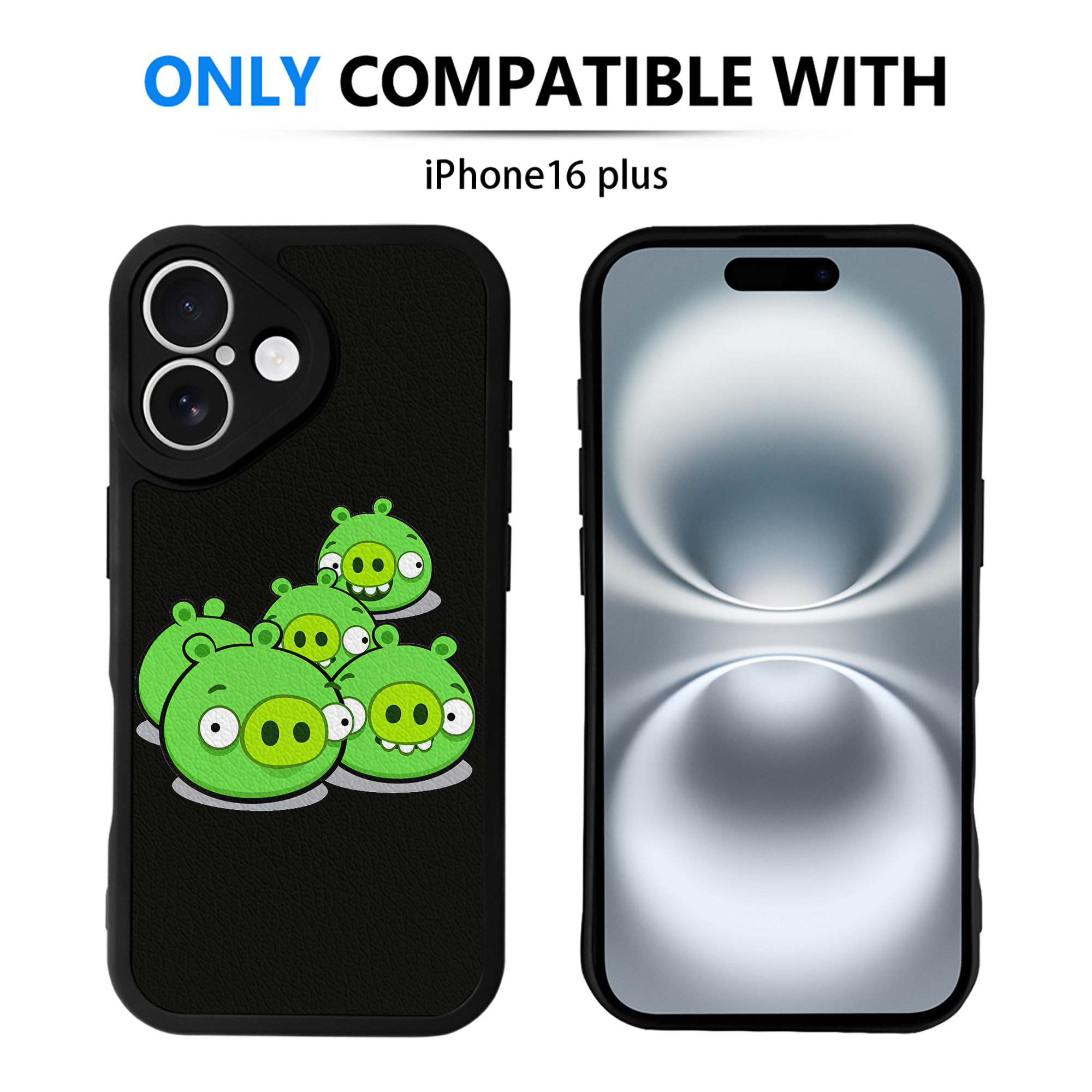 （画像用） Angry Birds アングリーバード 【iPhone 16シリーズ対応】シリコンスマホケース（レザー調） 材質：シリコン